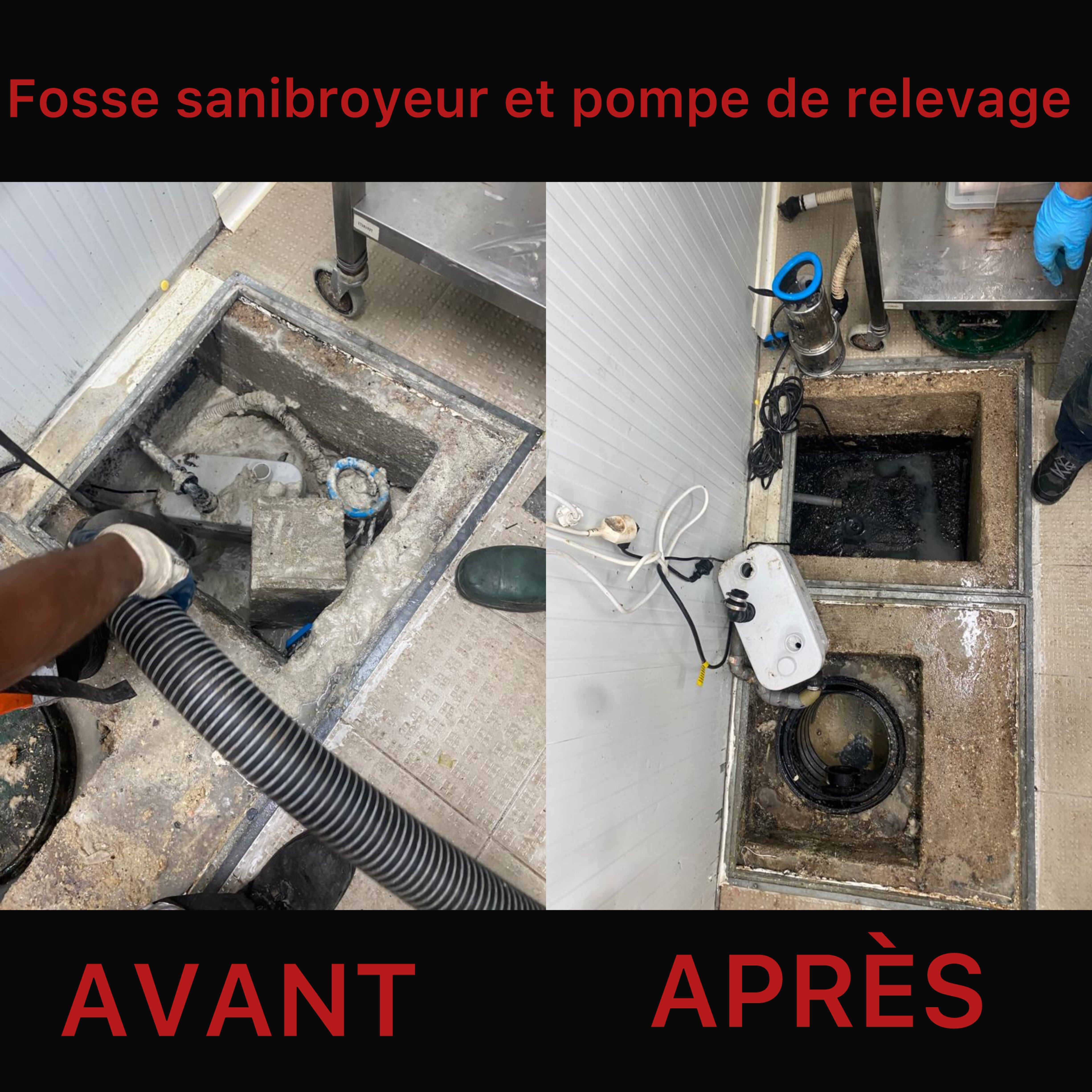 Pompe de relevage sanibroyeur nettoyage de graisse